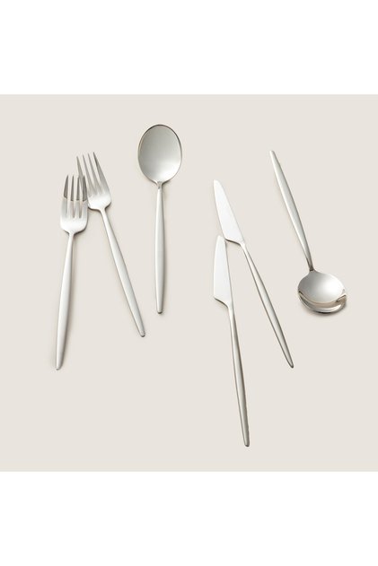 Belina 18 Piece Dinner Fork Spoon Knife Set Semi Matte Silver