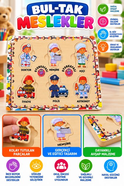 Children's Educational Find-Pair Puzzle 3 mm Wooden Base 5 mm Soft Eva – Preschool Matching Game Variant