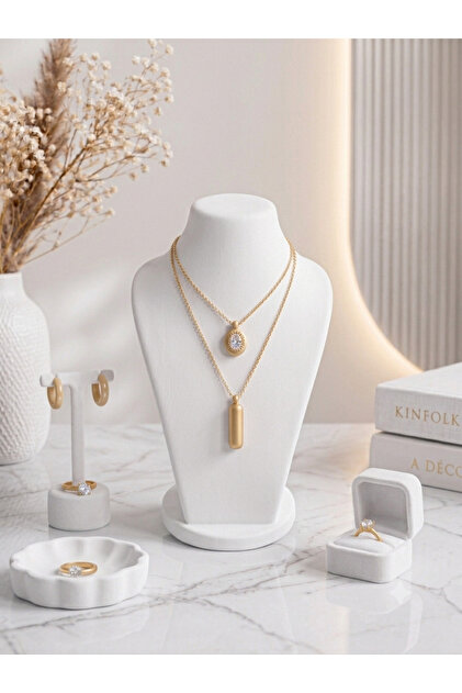 Necklace and Jewelry Display Bust - Aesthetic Desktop Jewelry Stand (25 cm)
