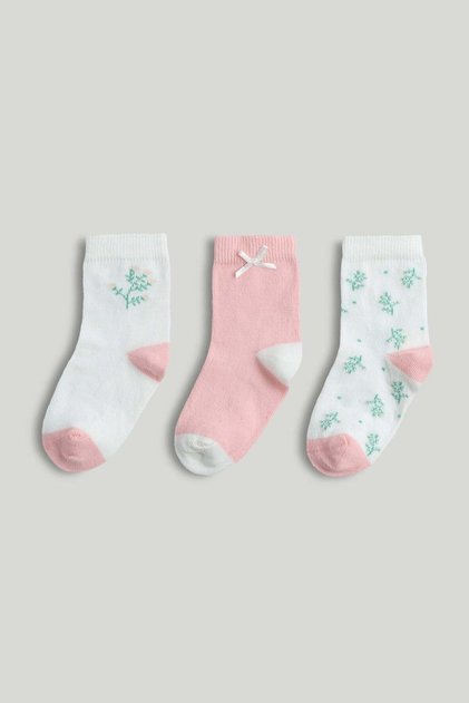 3 Pack Pink Baby Socks