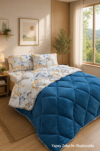 King Size Quilt Set Patterned Double-Sided Wellsoft Quilt with 2 Pillowcases