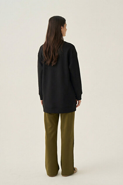 Bisiklet Yaka Sweatshirt