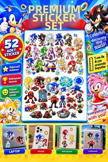 Sonic 52 Piece Sticker Set | Sticker Pack