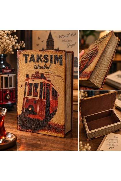 Taksim Istanbul Book-Looking Decorative Storage Box