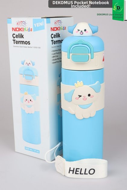 Double Function Steel Flask with Lid 500 ml and Dekomus Pocket Notebook