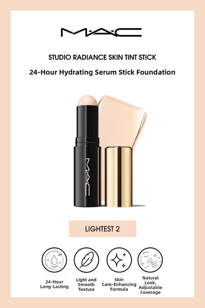 Studio Radiance Skin Tint Stick Serum Stick Foundation with Moisturizing Effect for up to 24 Hours - Lightest 2