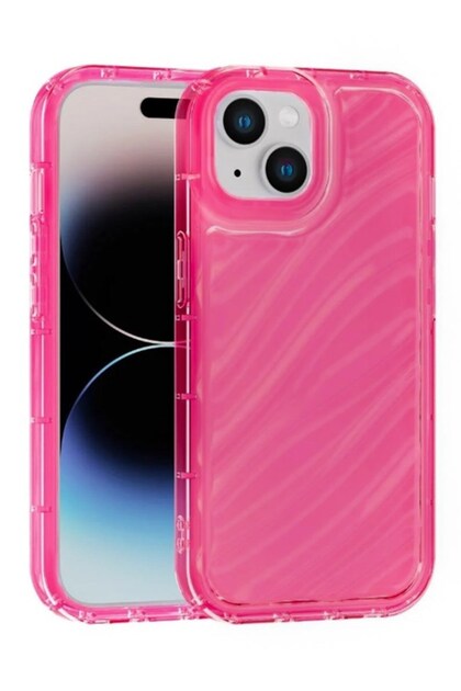Iphone 15 case - embossed glossy pattern shock absorbing silicone phone case