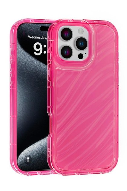 iPhone 16 Pro max Kılıf – Kabartmalı Parlak Desenli Darbe Emici Silikon Telefon Kılıfı