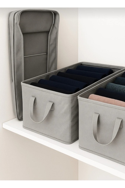 Shelf Organizer 25 cm - Gray Imptx Fabric | 1 Piece | Foldable Clothing Organizer with Steel Support