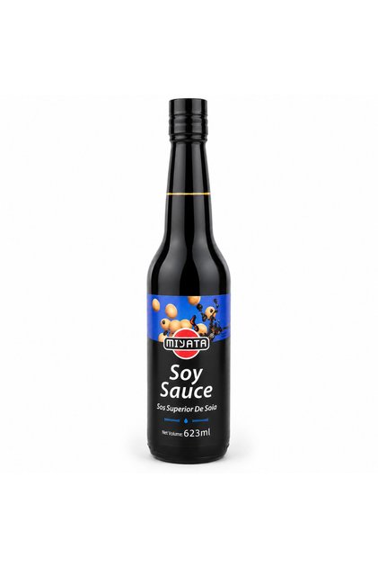 Sos de soia superior Miyata, 623 ml – sos asiatic pentru sushi, marinade, orez și preparate wok