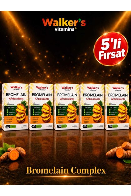 Bromelain yeşil çay, krom, curcumin, berberine, resveratrol. (5'Lİ)