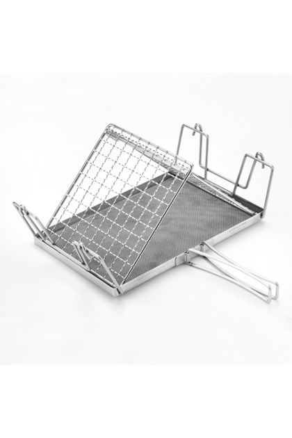 1PCS 304Stainless Steel Foldable Portable Camping Stovetop Toaster - Perfect for Hiking, Picnic and