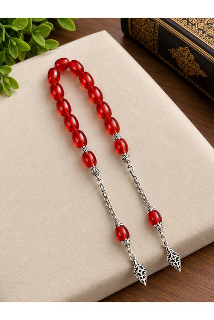 Transparent Orange Fire Amber Zaza Prayer Beads