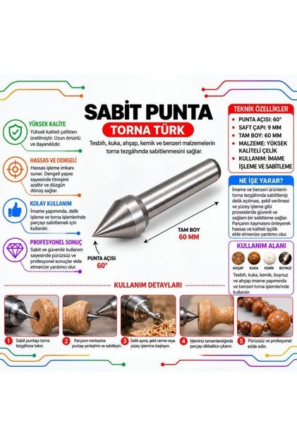 Tornatürk Sabit Punta İmame Puntası Tesbih İşleme Aparatı