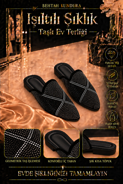 Women's Stone-Decorated House Slippers Women's Slippers Dowry Slippers Winter Slippers Guest Slippers