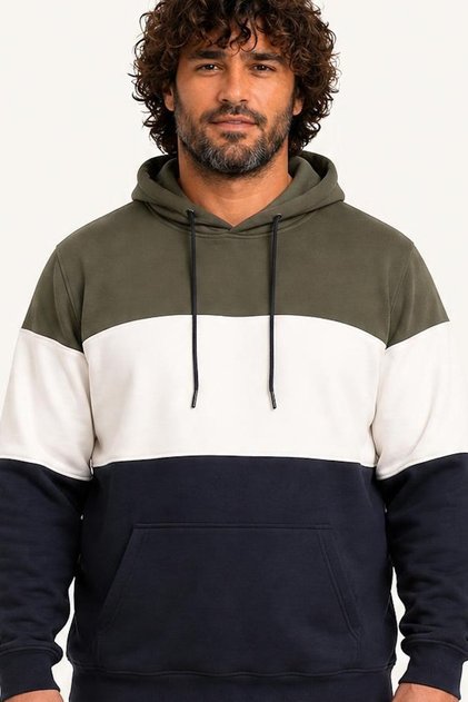 Large Size Hooded 3Ip Sweat Mg 25725 Khaki