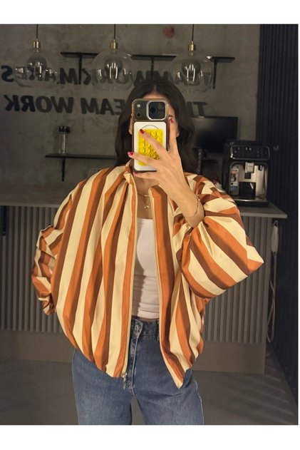Kahverengi Bomber Ceket