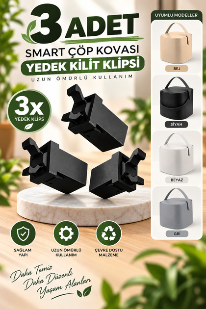 Sihirli Çöp Kovası Yedek Kilit 3 ADET Sihirli Çöp Kovası Yedek Clipsi 3 ADET