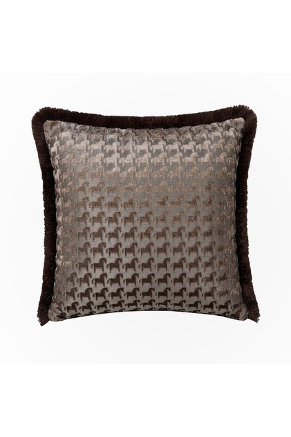 "Troya" Tasseled Cushion Cover -45X45 - Brown