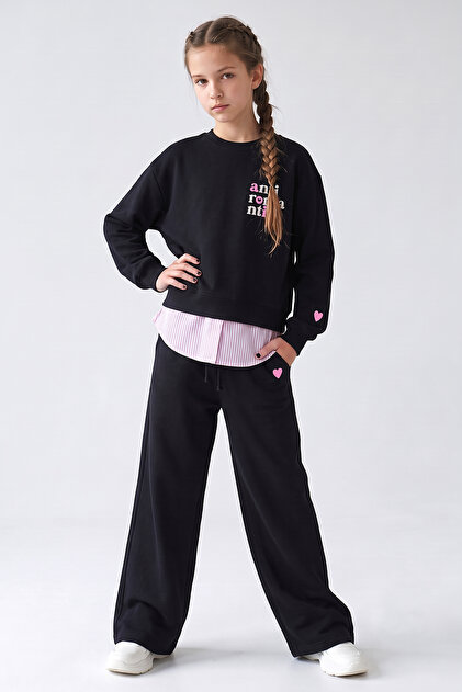 Girl's Tracksuit Set with Elastic Cuffs
