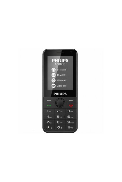 E6808P 4G VoLTE Tuşlu Cep Telefonu 2.4” Ekran 1700mAh Batarya Görüntülü Arama Family Link Siyah