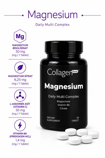 Magnesium Complex Bisglycinate, Citrate, Vitamin B6, Vitamin C