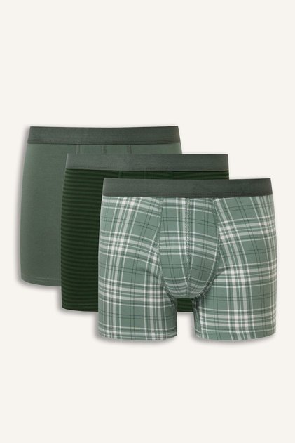 Regular Fit Patterned 3-Piece Boxer with Elastic Waistband I3055Ax26Au