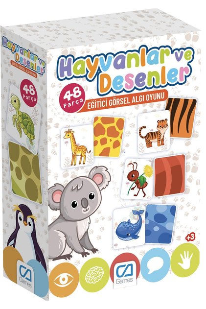 Animals and Patterns Educational Cards for Kids Logic and Matching Game