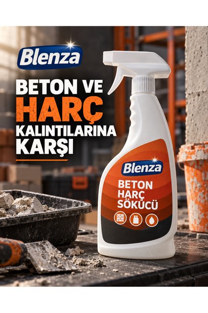 Blenza Beton Harç Sokucu | Kurumuş Beton ve Harç Kalıntısı Çözücü | Güçlü Endüstriyel Temizleyici
