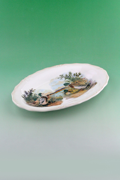 Green Duck Antique Porcelain Kayak Plate