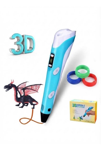 3D Printing Pen Kit for Kids with 3 PLA Filament Refill, Blue