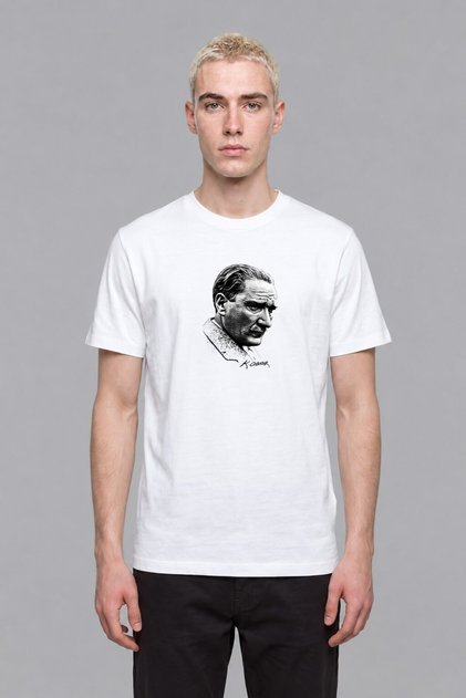 100% Cotton Regular Fit Crew Neck Ataturk Printed Short Sleeve T-Shirt I1720Ax26Sm