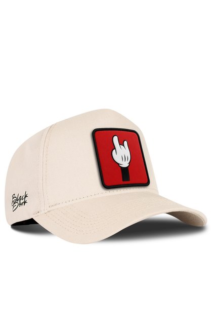 Beige Baseball Premium Cap with Finger Logo