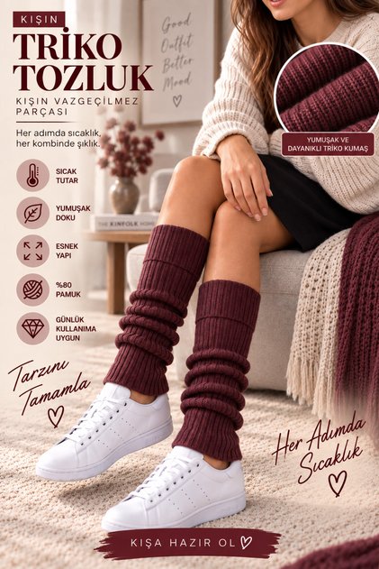Women's Dust Cover Leggings Burgundy Winter Long Cotton Pairs in 1-Pair Pack