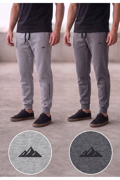 Men's 2-Pack Full-Fit Comfortable Casual Sweatpants Set with Pockets