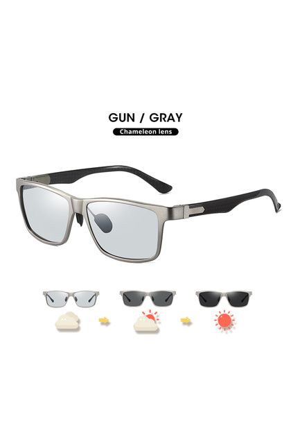 LIOUMO Gun-Gray LIOUMO Top Quality Photochromic Polarized Sunglasses For Men Women Carbon Fiber Fram