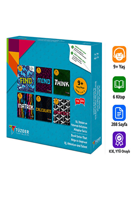 TÜZDER Yayınları 9+ Yaş 6'lı Set | IQ, Dikkat ve Yetenek
