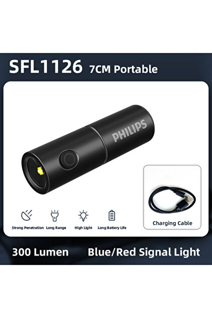 SFL1126 New 7cm LED Rechargeable Mini Portable Flashlight 7 Lighting Modes For Hikin