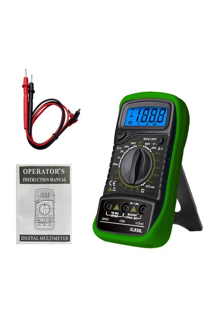XL830L-green XL830L Handheld Digital Multimeter LCD Backlight Portable AC/DC Ammeter Voltmeter Ohm V