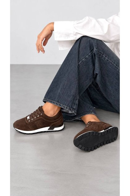 Women's Sneaker Lace-Up Sports Shoes Genuine Leather