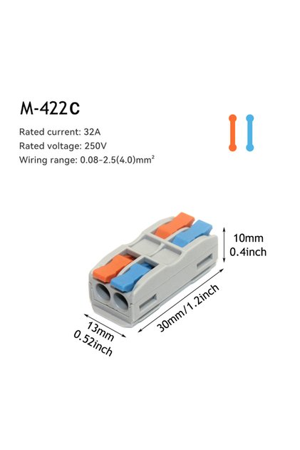 10 PCS M-422C 10/50pcs Wire Connector Spliceable Hard Wire Direct Insertion Multi Input And Multi Ou
