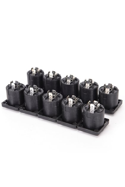 10Pcs Speakon 4 Pole Female Jack Compatible Audio Cable Connector Socket Panel 26*31*33.6mm
