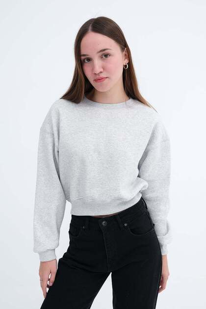 Bisiklet Yaka Şardonlu Sweatshirt S05039