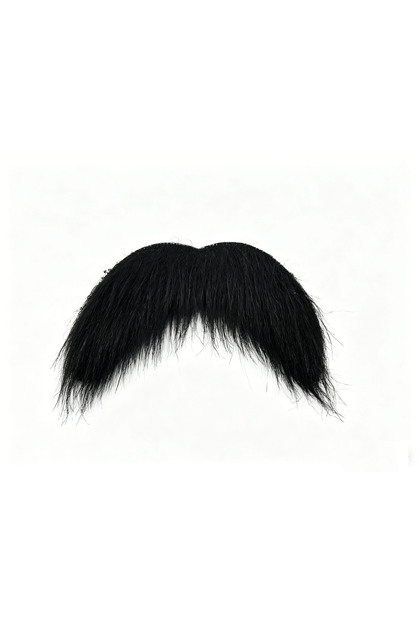 black Retro Brown Fake Mustache - 70s Disco Party Costume, Realistic Synthetic Moustache for Men, Ha