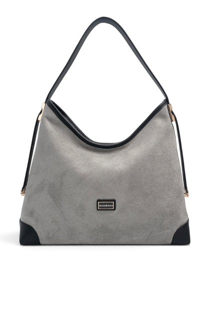 Smoked - Black Suede Women's Shoulder Bag Sp1285