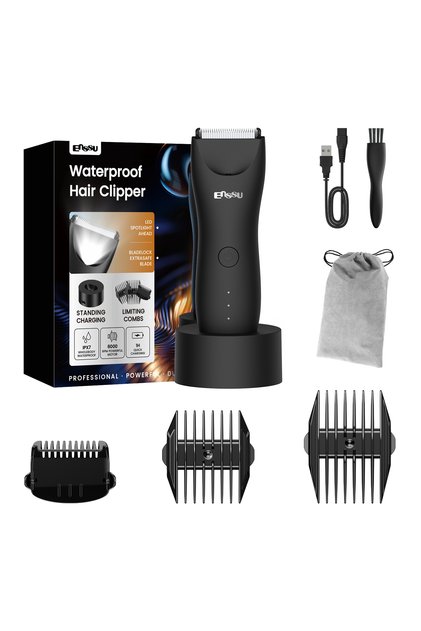 Men's Body Hair Trimmer for Intimate Areas, Electric Body Groomer, Ceramic Blade, IPX7 Waterproof