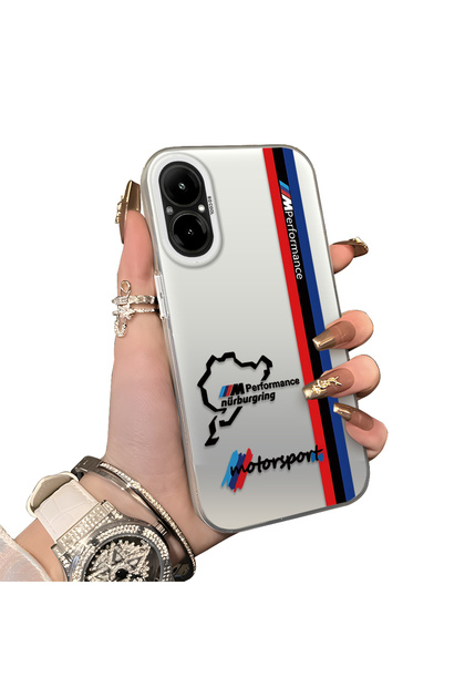 Realme 12 Lite Compatible Silicone Edge Hard Back Case Bmw Patterned Couple Phone Case