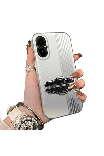For Realme 12 Lite Compatible Silicone Edge Hard Back Case Sports Car Patterned Couple Phone Case