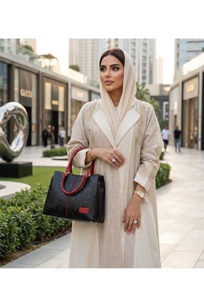 حقيبة يد نسائية عصرية للكتف - حقيبة جلدية منقوشة مقاومة للخدوش مع مقبض جلدي وحزام قابل للفصل