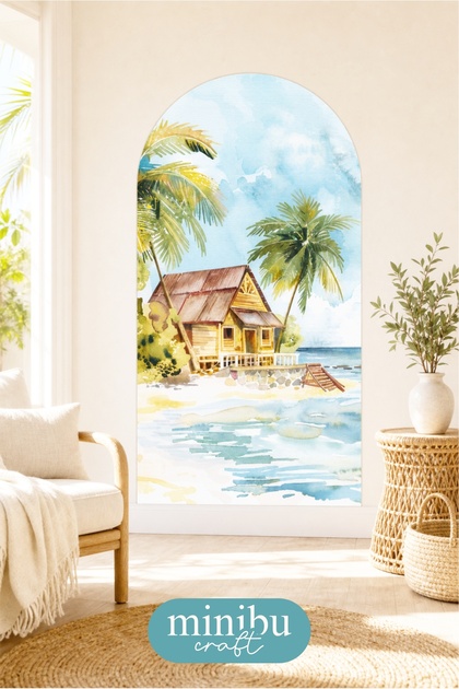 Sea View House Bohemian Arch Boho Arch Modern Wall Sticker Mnb-97